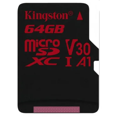 Memória-kártya 64GB SD micro (SDXC Class 10  UHS-I U3) Kingston Canvas React SDCR 64GBSP SDCR_64GBSP fotó