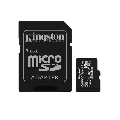 Memória-kártya 16GB SD micro (SDHC Class 10 A1) Kingston Canvas Select Plus adapterrel SDCS2_16GB fotó