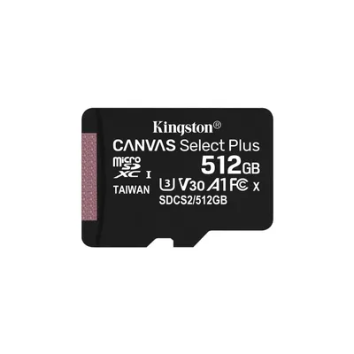 Memória-kártya 512GB SD micro SDXC Class 10 A1 Kingston Canvas Select Plus SDCS2_512GBSP fotó