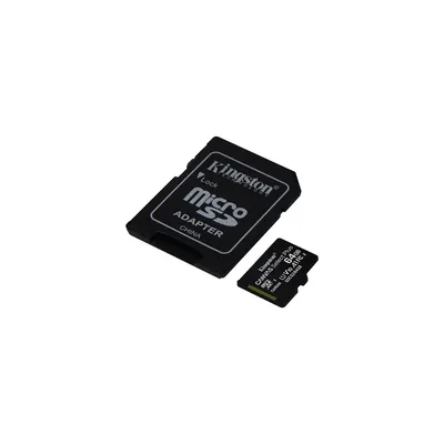 Memória-kártya 64GB SD micro SDXC Class 10 A1 Kingston Canvas Select Plus adapterrel SDCS2_64GB fotó