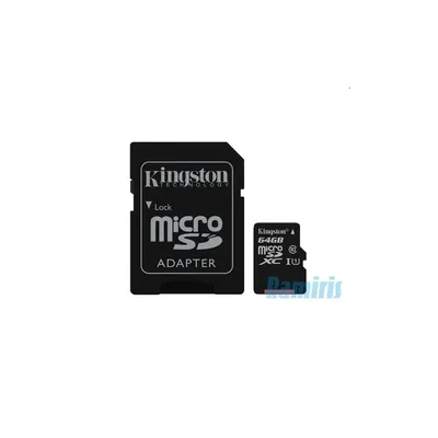 Memória-kártya 64GB microSDXC Class10 Kingston Canvas Select + adapter SDCS_64GB fotó