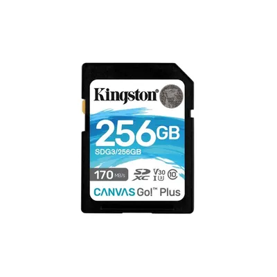 Memória-kártya 256GB SD SDXC Class 10 UHS-I U3 Kingston Canvas Go Plus SDG3/256GB SDG3_256GB fotó