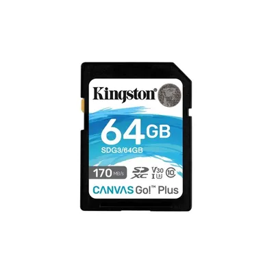Memória-kártya 64GB SD (SDXC Class 10 UHS-I U3) Kingston Canvas Go Plus SDG3 64GB SDG3_64GB fotó