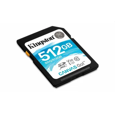 Memória-kártya 512GB SD (SDXC Class 10 UHS-I U3) Kingston Canvas Go SDG 512GB SDG_512GB fotó
