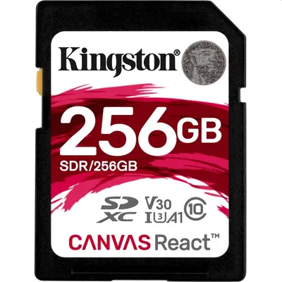 Memória-kártya 256GB SD Class 10 UHS-I U3 Kingston Canvas React SDXC  SDR/256GB SDR_256GB fotó