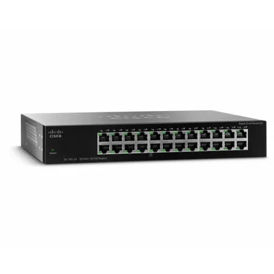 Cisco SF100-24 24port 10/100Mbps LAN nem menedzselhető asztali Switch SF100-24-EU fotó