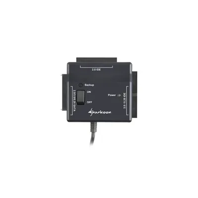 HDD Dokkoló Adapter DriveLink 2,5&#34;-3,5&#34;-5,25&#34; Sata-IDE HDD ODD; USB csatlakozó; One click backup; fekete SHARK-4044951006403 fotó