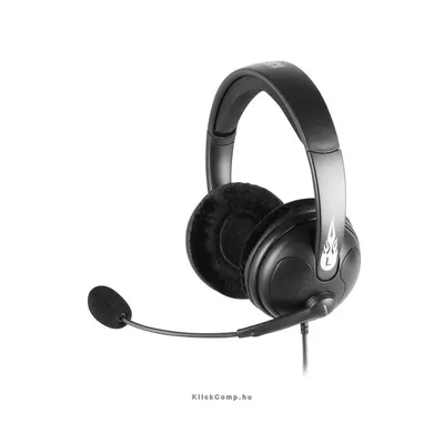 Fejhallgató Rush mikrofon; 3.5mm jack; hangerőszabályzó; nagy-párnás; 2.3m kábel; fekete SHARK-4044951008216 fotó