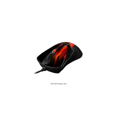 Egér Gamer FireGlider Lézer érzékelő; 600-3600DPI; súlyozható max19,5g; Saját memória; piros tűz mintás SHARK-4044951008599 fotó