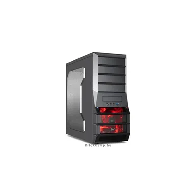 Számítógépház Vaya Value fekete; fekete belső; ablakos; alsó táp; ATX,mATX; 1xUSB3.0; 1xUSB2.0; I O SHARK-4044951011704 fotó