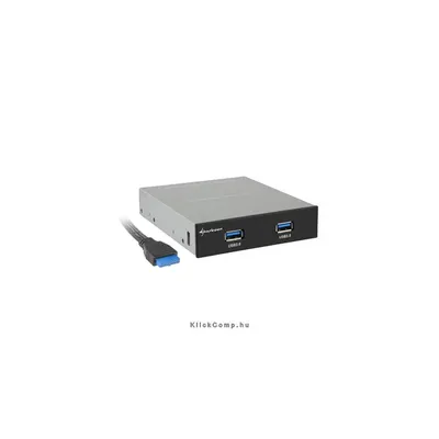 USB3.0 Hub Beépíthető Frontpanel B 3,5" helyre építhető; 2port; USB3.0; fekete; alaplapi USB csatlakozó SHARK-4044951012237 fotó