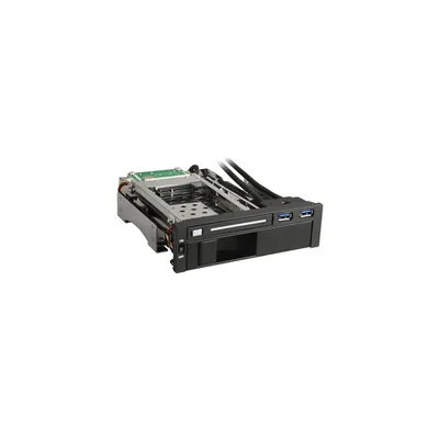 HDD Dokkoló Beépíthető QuickPort Intern Multi 1x2,5&#34; SataHDD/SDD; 1x3,5&#34; HDD; 5,25&#34; helyre építhető; fekete SHARK-4044951012640 fotó