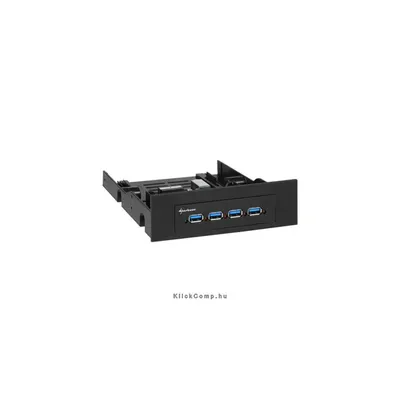 USB3.0 Hub V2 Beépíthető 3,5" és 5,25" helyre építhető; 4port; USB3.0; fekete; alaplapi USB3.0 csatlakozó SHARK-4044951013449 fotó