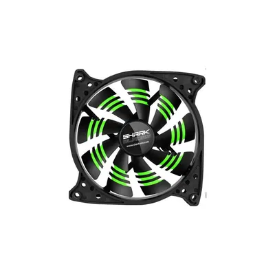 12cm ventillátor ház hűtésre fekete, zöld csíkkal SHARK-4044951013876 fotó
