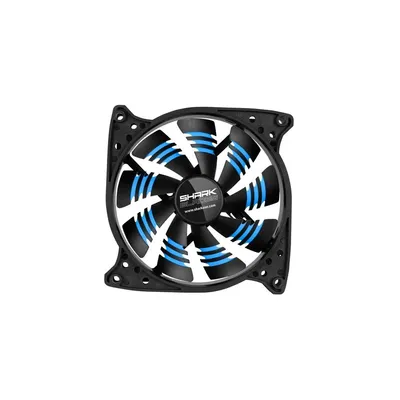 12cm ventillátor ház hűtésre fekete, kék csíkkal SHARK-4044951013883 fotó
