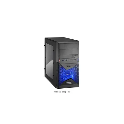 Számítógépház MA-W1000 fekete; fekete belső; ablakos; mATX;