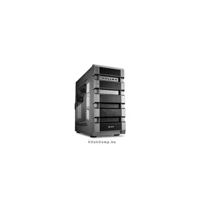 Számítógépház ATX mATX 2xUSB3.0 2xUSB2.0 I O SHARKOON BD28 "Bulldozer" fekete zöld belső ablakos SHARK-4044951015825 fotó