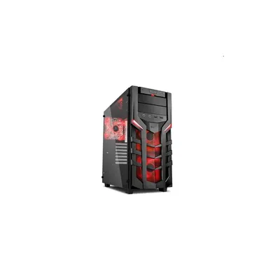 Számítógépház ATX mATX mITX alsó táp fekete-vörös üveg ablakos Sharkoon DG7000-G SHARK-4044951019342 fotó