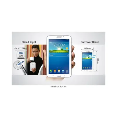7" Galaxy TAB 3 8GB Titanium Fehér tablet 3G, Wi-Fi SM-T2110ZWLTPA fotó