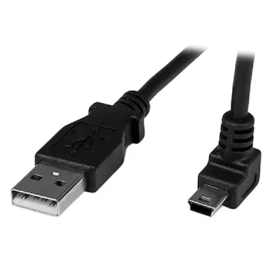 USB kábel 1m USB2.0 A-mini B  90fokos apa/apa V932903 fotó
