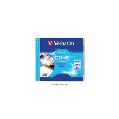CD-R lemez, nyomtatható, matt, ID, AZO, 700MB, 52x, normál VERBATIM-43325 fotó