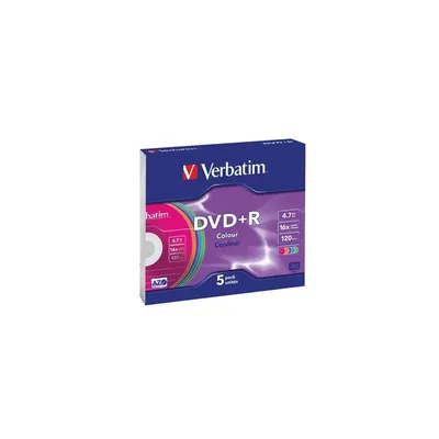 DVD+R lemez, színes felület, AZO, 4,7GB, 16x, vékony tok, VERBATIM VERBATIM-43556 fotó