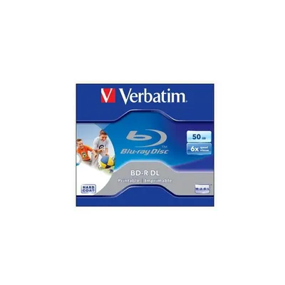 BD-R BluRay lemez, kétrétegű, nyomtatható, 50GB, 6x, normál tok, VERBATIM VERBATIM-43736 fotó