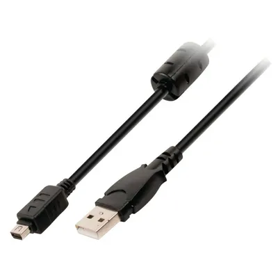 Fényképezőgép-adatkábel: USB 2.0 A apa – 12 tűs Olympus-csatlakozó apa, 2,00 m, fekete VLCP60802B20 fotó
