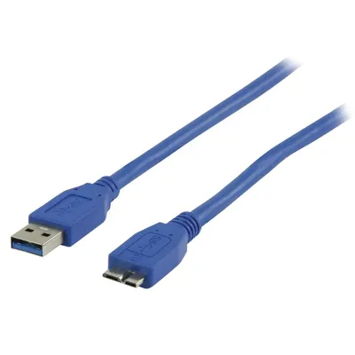 USB kábel USB 3.0 AM - microBM 0,5m kék VLCP61500L05 fotó