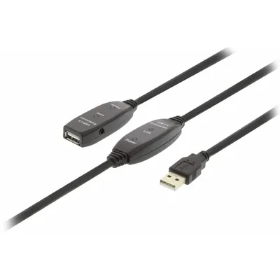 USB2.0 Hosszabbító Kábel Aktív USB A Dugó - USB A Aljzat 25 m Fekete VLCRP6025 fotó