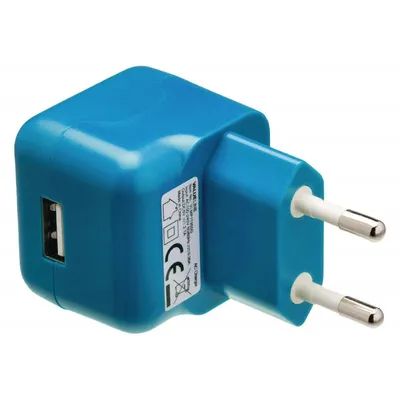 USB hálózati töltő: USB A aljzat – beltéri hálózati csatlakozó, kék VLMP11955L fotó