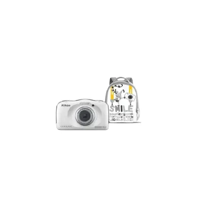 Digitális fényképezőgép Nikon Coolpix S33 Fehér hátizsák Kit VNA850K001 fotó