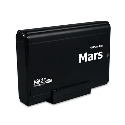 Vipower 3,5"USB3 alu külső ház,SATA,fek
