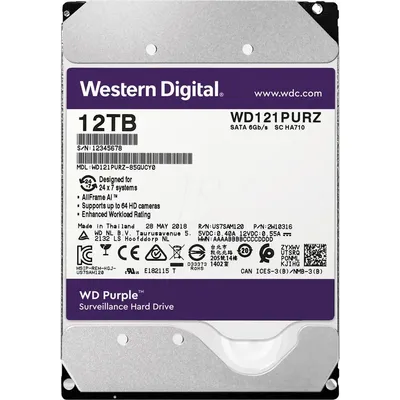 12TB 3.5&#34; HDD SATA3 Western Digital Purple 256MB 7200RPM WD121PURZ fotó