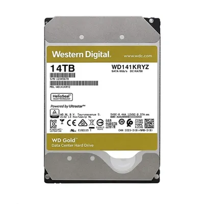 14TB 3,5&#34; HDD SATA3 7200rpm 512MB WD Gold WD141KRYZ fotó