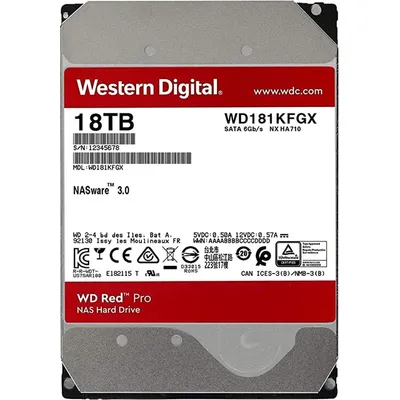 18TB 3,5&#34; HDD SATA3 7200rpm 512MB WD Red Pro WD181KFGX fotó