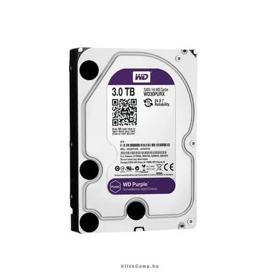 3TB 3,5&#34; HDD SATA-600 Desktop Western Digital Purple WD30PURX fotó