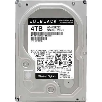 4TB 3,5&#34; HDD WD SATA3 7200 256MB Black WD4005FZBX fotó