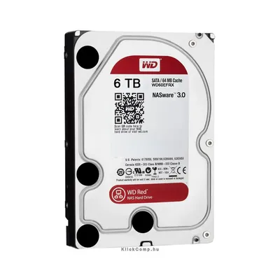 6TB 3,5" HDD SATA3 Western Digital RED winchester WD60EFRX fotó