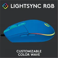 Gamer egér USB Logitech G203 Lightsync kék illusztráció, fotó 2