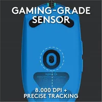 Gamer egér USB Logitech G203 Lightsync kék illusztráció, fotó 3