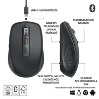 Vezetéknélküli egér Logitech MX Anywhere 3S fekete illusztráció, fotó 2