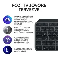 Vezetéknélküli billentyűzet Logitech MX Keys S Plus fekete US illusztráció, fotó 4