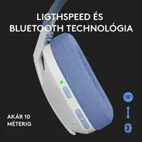 Gamer headset Logitech G435 Lightspeed Wireless fehér illusztráció, fotó 2