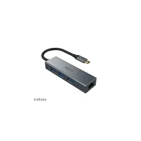 USB Type-C átalakító 3 x USB Type-A + Ethernet port 18cm Akasa AK-CBCA20-18BK Technikai adatok