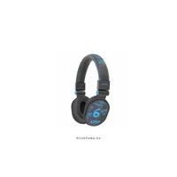 DJ Graffiti fejhallgató 1,5m kábel, 2db 3,5mm Jack Fekete-kék illusztráció, fotó 1