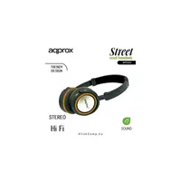 Hi-Fi Sztereo fejhallgató 2m kábel, 3,5mm Jack Narancs-fekete illusztráció, fotó 2