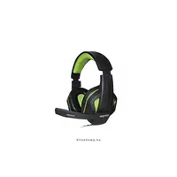 Gaming Headset 40mm sztereó hangszoró, 2m kábel Fekete-zöld illusztráció, fotó 1