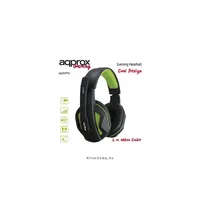 Gaming Headset 40mm sztereó hangszoró, 2m kábel Fekete-zöld illusztráció, fotó 2