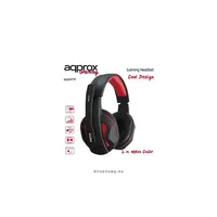 Gaming Headset 40mm sztereó hangszoró, 2m kábel Fekete-piros illusztráció, fotó 2